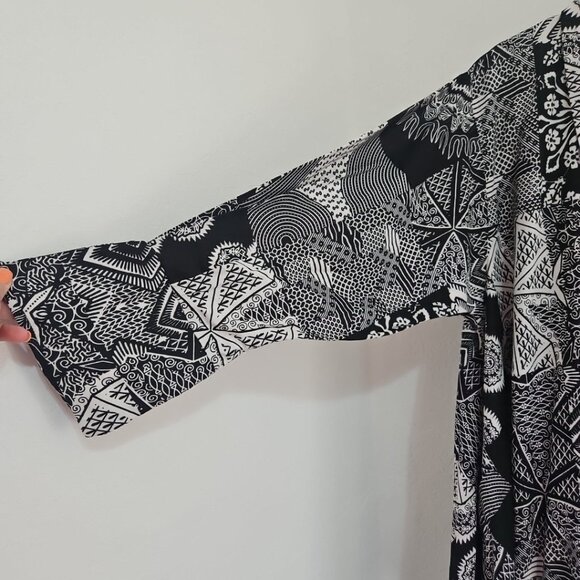 Womens Patchwork 100% Cotton One Size Swing Jacket Lagen Look Boho Artsy  READ - Picture 4 of 14